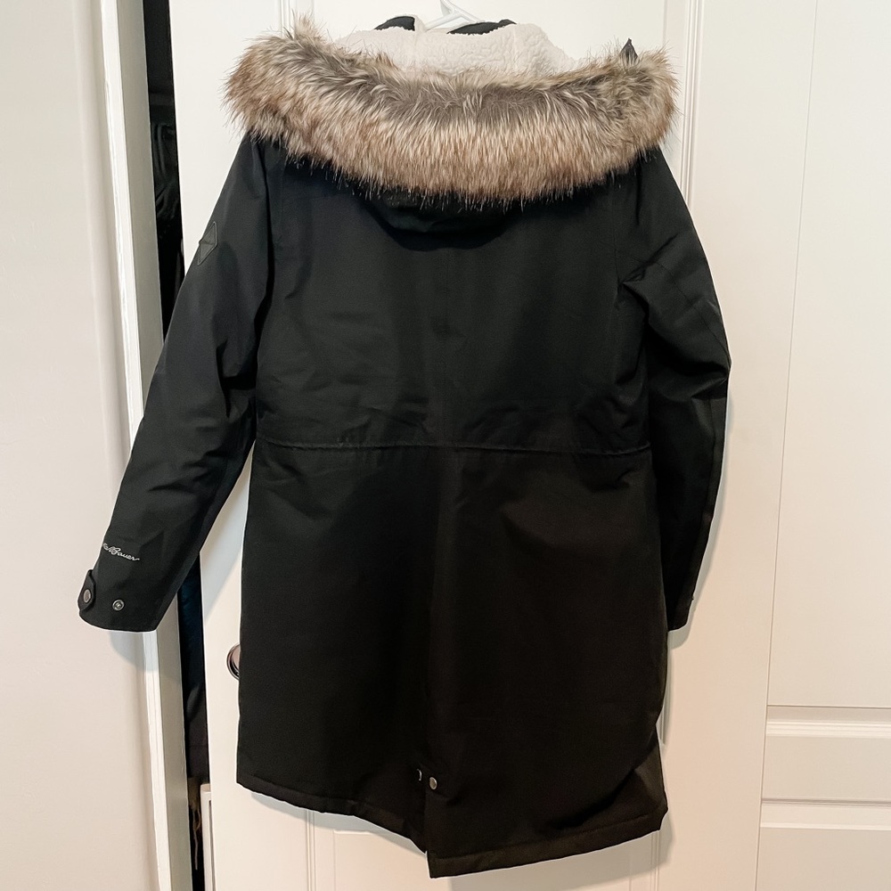 EDDIE BAUER black winter coat with Sherpa lining - Picture 9 of 11